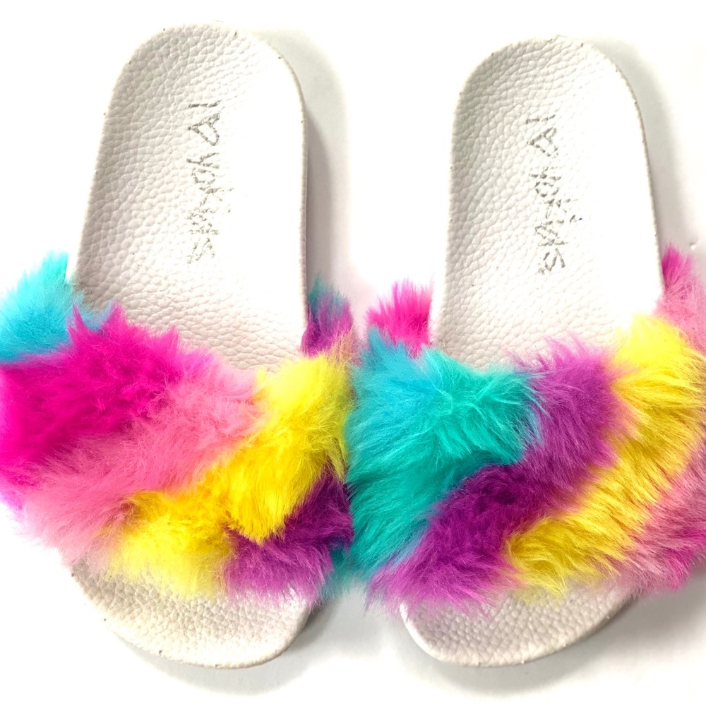 GIRLS FUR SLIDES